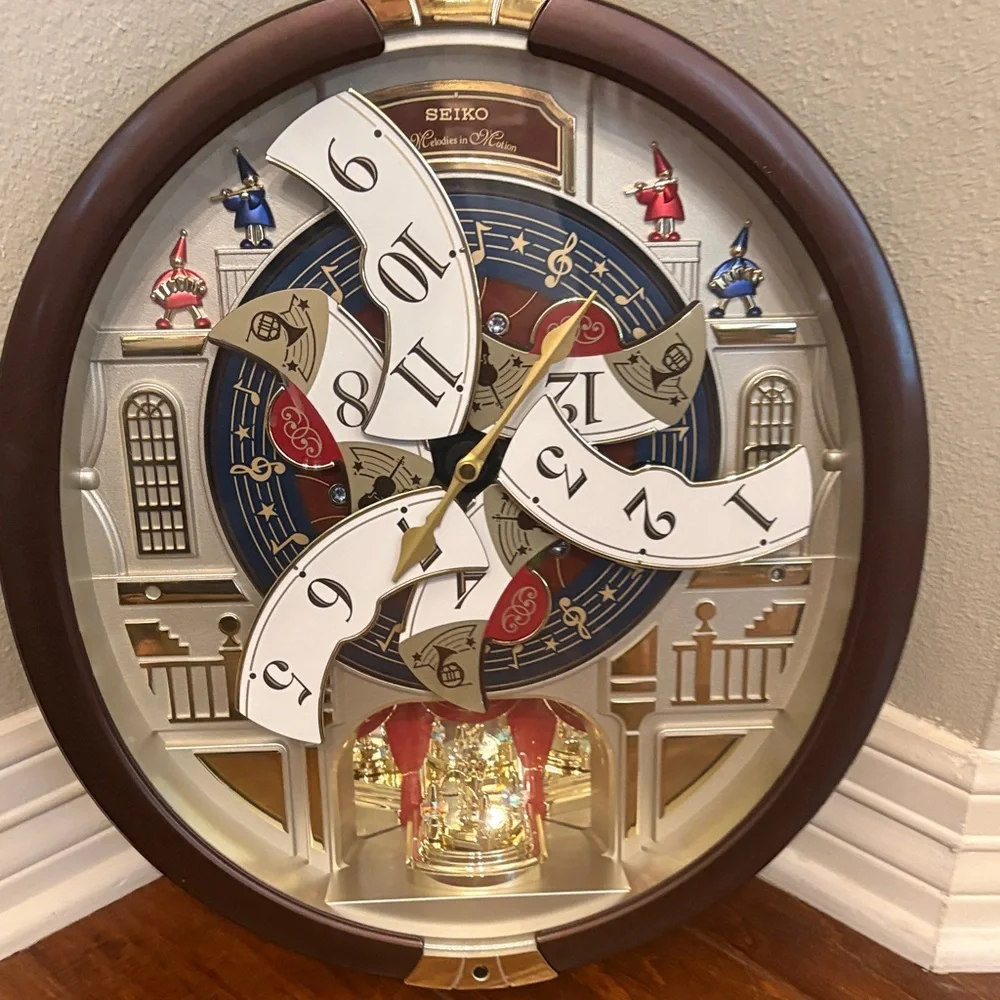Seiko Melodies in Motion Dancing Dial Musical Wall Clock with '70s Pop Music